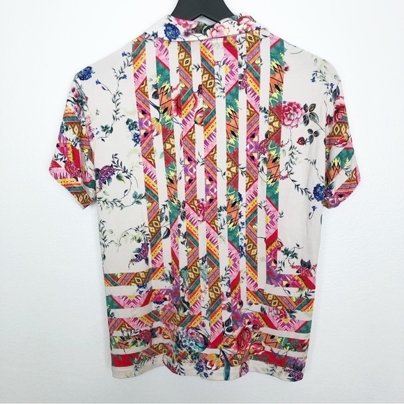 Johnny Was Azzy Flower Polo T-Shirt - Picture 4 of 7